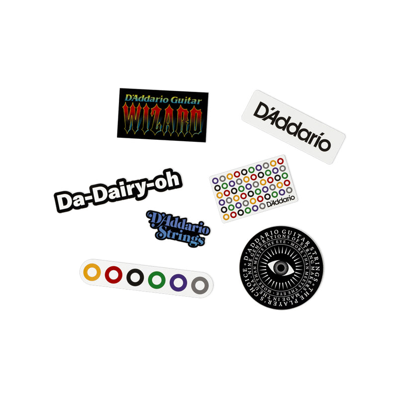 D'Addario CZD240100 STICKER PACK 7 adesivi assortiti di opere nuove e vintage