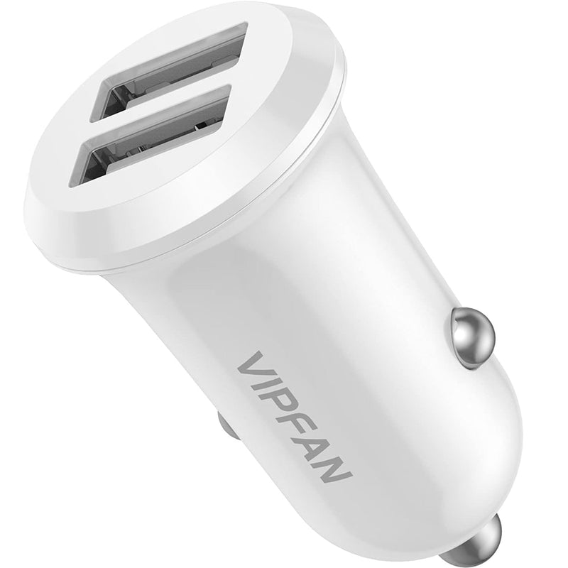 » Vipfan DC-C1 White Mini caricabatteria x auto da 2,4 A con doppio USB, Bianco (100% off)