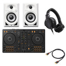 Pioneer Dj DDJ-FLX4 Controller + Casse DM-40D-WHT + HDJ-CUE1-K Cuffia + Cavo RCA