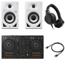 Pioneer Dj DDJ-FLX4 Controller + Casse DM-40D-BT-WHT + HDJ-CUE1-K Cuffia + Cavo