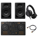 Pioneer Dj DDJ-FLX4 Controller + Casse DM-50D-BT-BLK + HDJ-CUE1-K Cuffia + Cavo