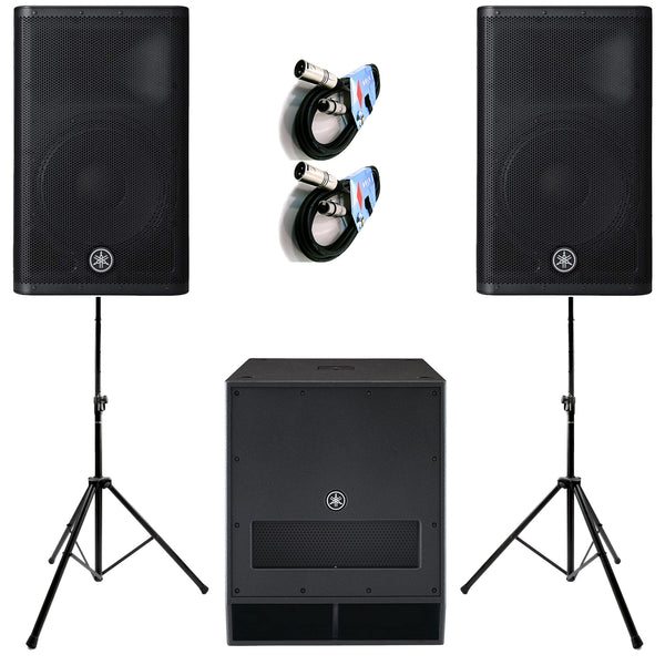 Yamaha DXR12 MKII 2 Diffusori 1100w + DXS15 Subwoofer 1020 + Stativi+ 2Cavi