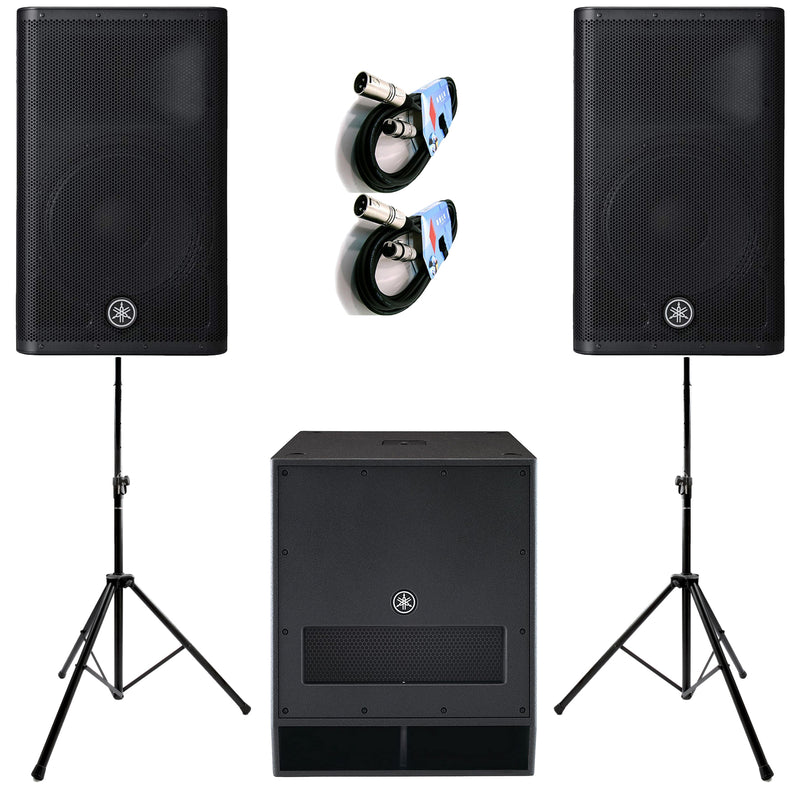 Yamaha DXR12 MKII 2 Diffusori 1100w + DXS15 Subwoofer 1020 + Stativi+ 2Cavi