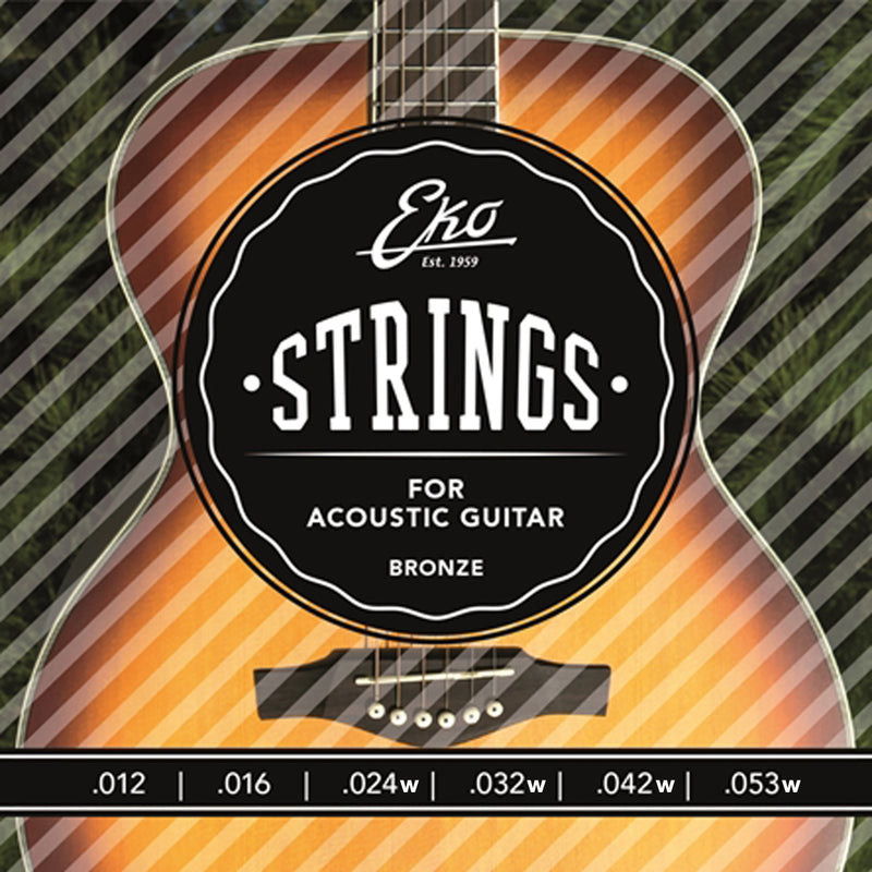 Eko Acoustic Guitar Set 12-53 16100402 Corde Bronzo x Chitarra Acustica Blister