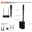 JBL EON ONE MKII Sist. Colonna Batt.120W+ BT + Mixer5C+SENNHEISER EW-DP 835 R1-6 - GlobalNet Shop
