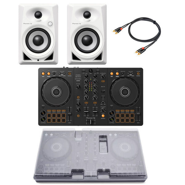 Pioneer Dj DDJ-FLX4 Controller + Casse DM-40D-WHT + DECKSAVER DSPC DDJFLX4 + Cavo