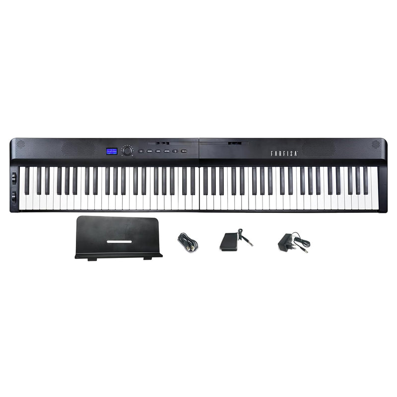 Farfisa FP 100 Tastiera Portatile Pieghevole 88T touch sensitive, Rec/Play, Nero