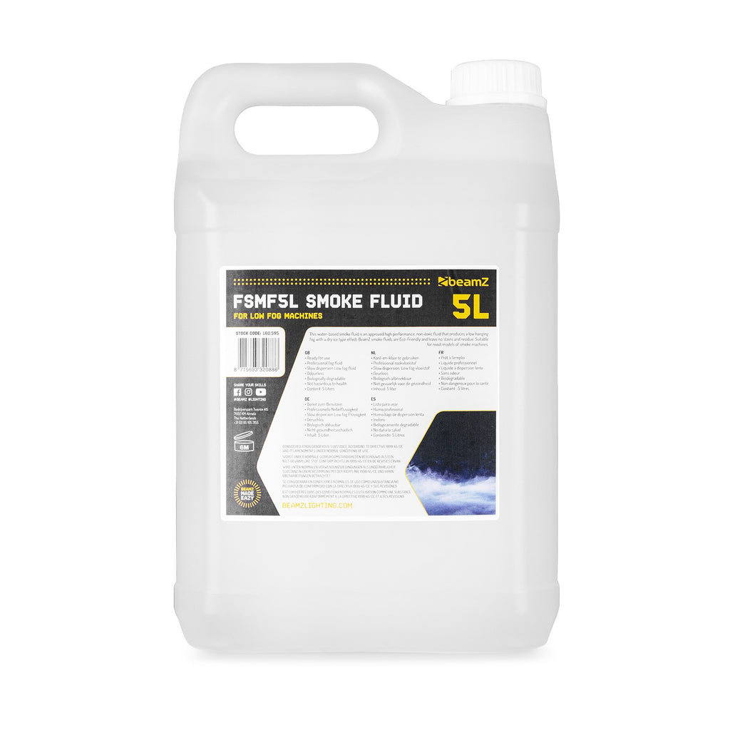 Beamz FSMF5L Smoke Fluid 5L Low Fog Liquido per macchina del fumo, neb