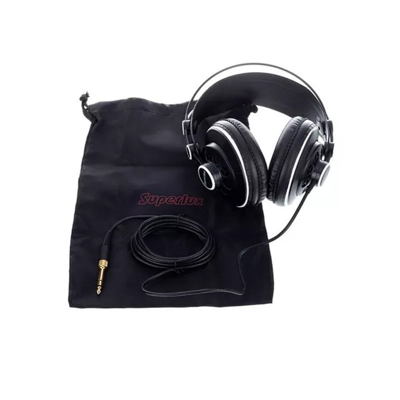 Superlux HD681F Cuffia monitor semiaperta con cavo e senza microfono, Nero