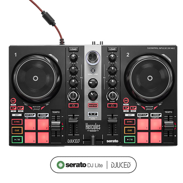 Hercules DJ CONTROL INPULSE 200 MKII Controller Dj 2x Deck, funzione STEMS, Nero