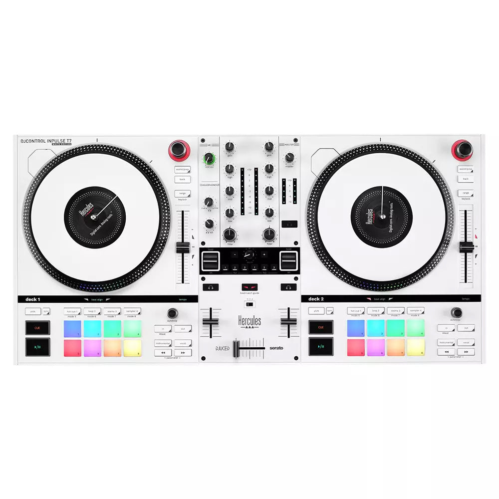 Hercules DJCONTROL INPULSE T7 WHITE EDITION Controller 2Deck funz. mot