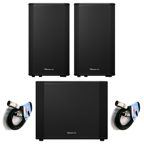 Pioneer Dj XPRS122 2x Diffusori Attivi 2000w + XPRS1182S Subwoofer 4000w + Cavi