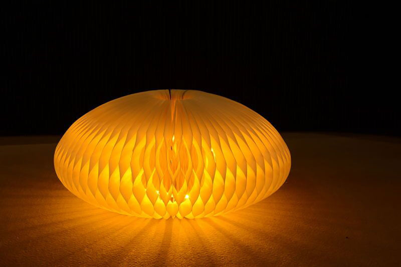 Papirho LAMPD36WTHC Lampada Led Bianca D36 in carta a nido d'ape + telecomando