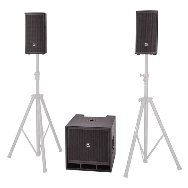 Proel LT812A Sistema Pro audio attivo 2 Diffusori+ Subwoofer 4 ruote 1600w picco
