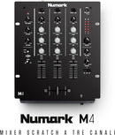 Numark M4 Mixer Scratch Professionale per Dj a 3 canali, Nero