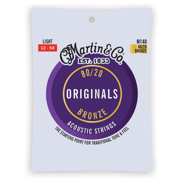 Martin M140 Light 12-54 Acoustic String 80/20 Corde x Chitarra Acustica