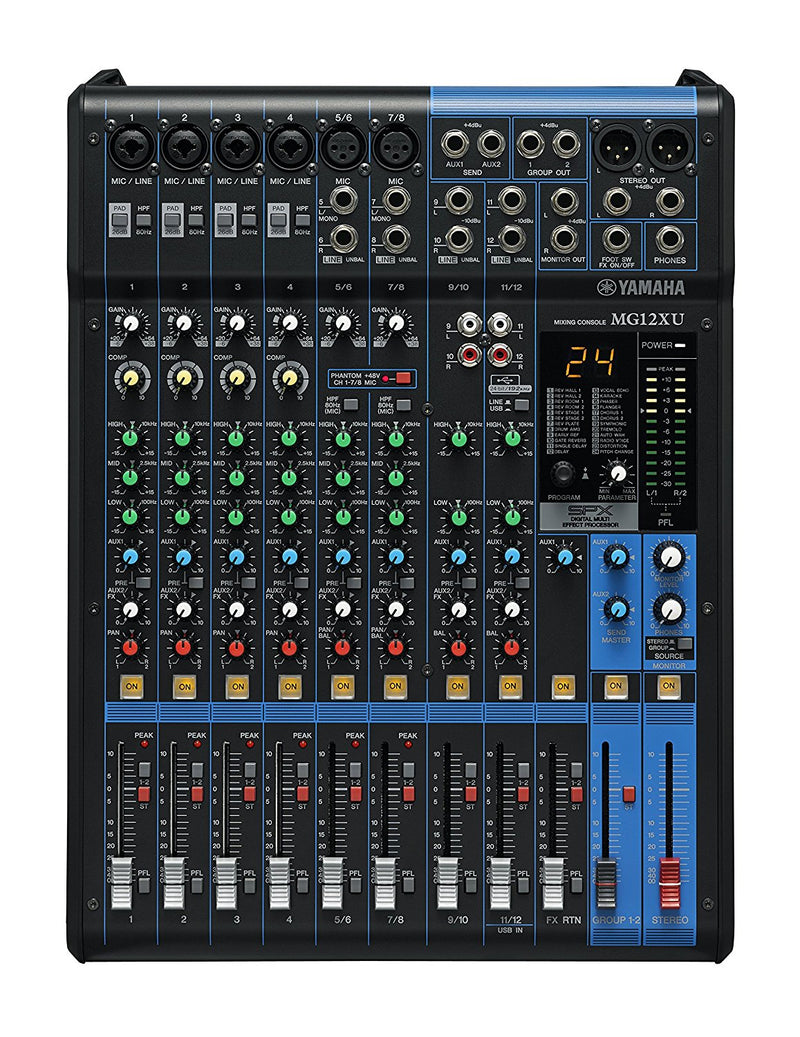 B-STOCK GARANTITO Yamaha MG12XU Mixer Pro 12 canali 6 Mic effetti live e karaoke