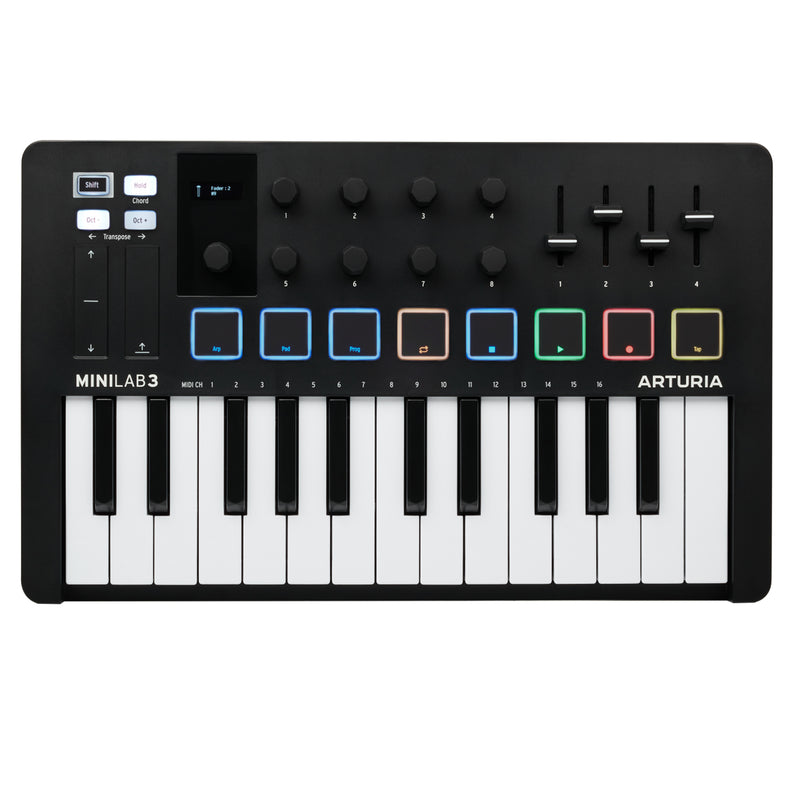 Arturia MINILAB 3 BLACK Tastiera controller USB 25 tasti mini 8 Pad Rgb