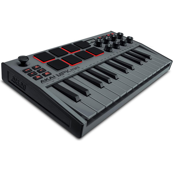 Akai MPK Mini MKIII Mini Tastiera Controller 25Tasti MIDI USB 8 Drum Pad, Grey