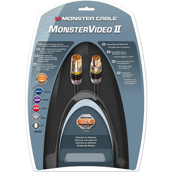 Monster Cable MONSTERVIDEO II Cavo x collegamento antenna TV MV2A PCX 5mt, Nero