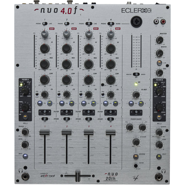 Ecler NUO4.0F Silver Mixer Pro Dj 4C con fader ECLER da 60mm a curva regolabile