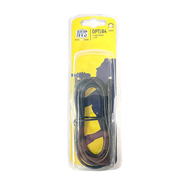 Nuova Video Suono OPT-A4 Cavo ottico con 2 spine toslink, 3mt., Nero