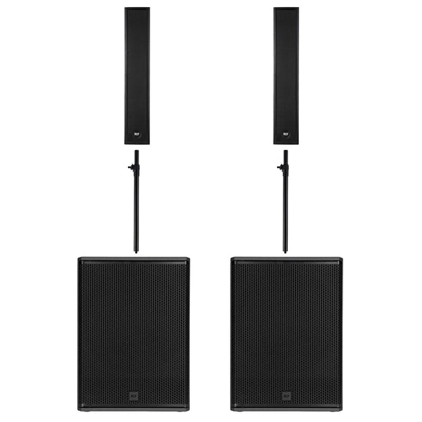 RCF NXL 24-A MKII 2 Diffus. Colonna 2100w + 2 SUB 8003-AS MK3 2200w+PROEL KP210S