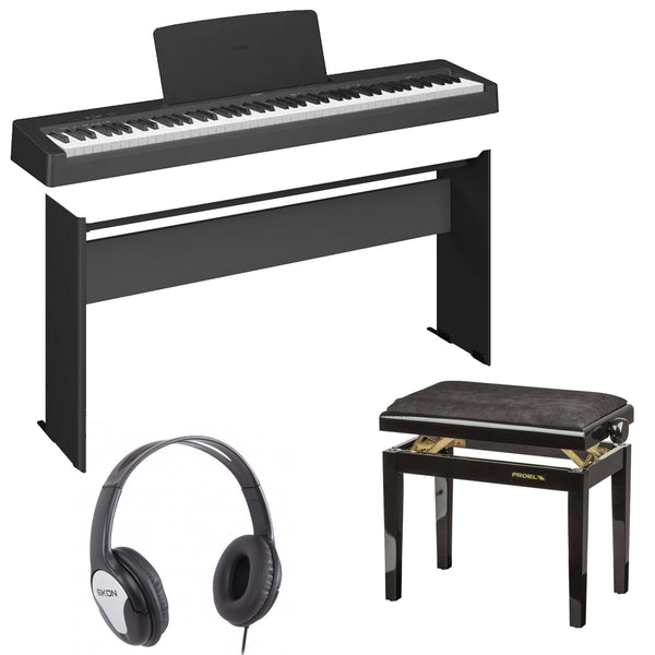Yamaha P-145B Pianoforte digitale + L-100B supporto fisso legno + Panca + Cuffia