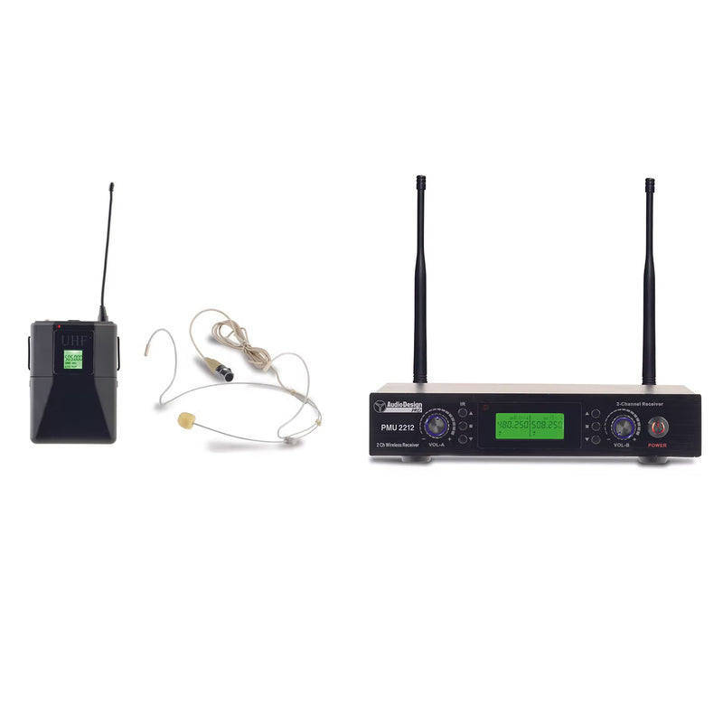 Audiodesign PMU 2211BP Sistema Mic Wireless con Archetto UHF F: 480 - 530 MHz