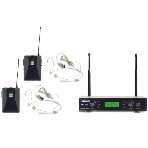 Audiodesign PMU 2212BP Sistema Mic Wireless con 2 Archetti UHF F: 480 - 530 MHz