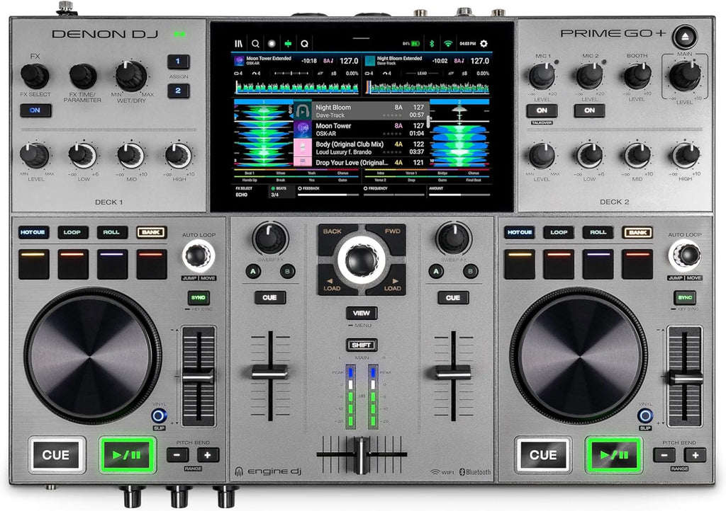 Denon Dj PRIME GO+ Controller Dj 2Deck Display Touch 7" batteria oppur