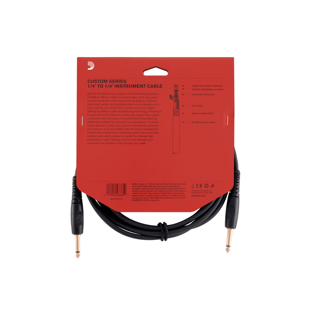 D'Addario PW-G-10 Cavo audio x chitarra basso Jack Dritto Mono 6.3 Lun