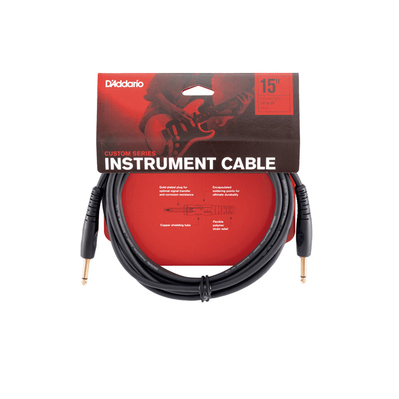 D'Addario PW-G-15 Cavo audio x chitarra basso Jack Dritto Mono 6.3 Lung. 4.57mt