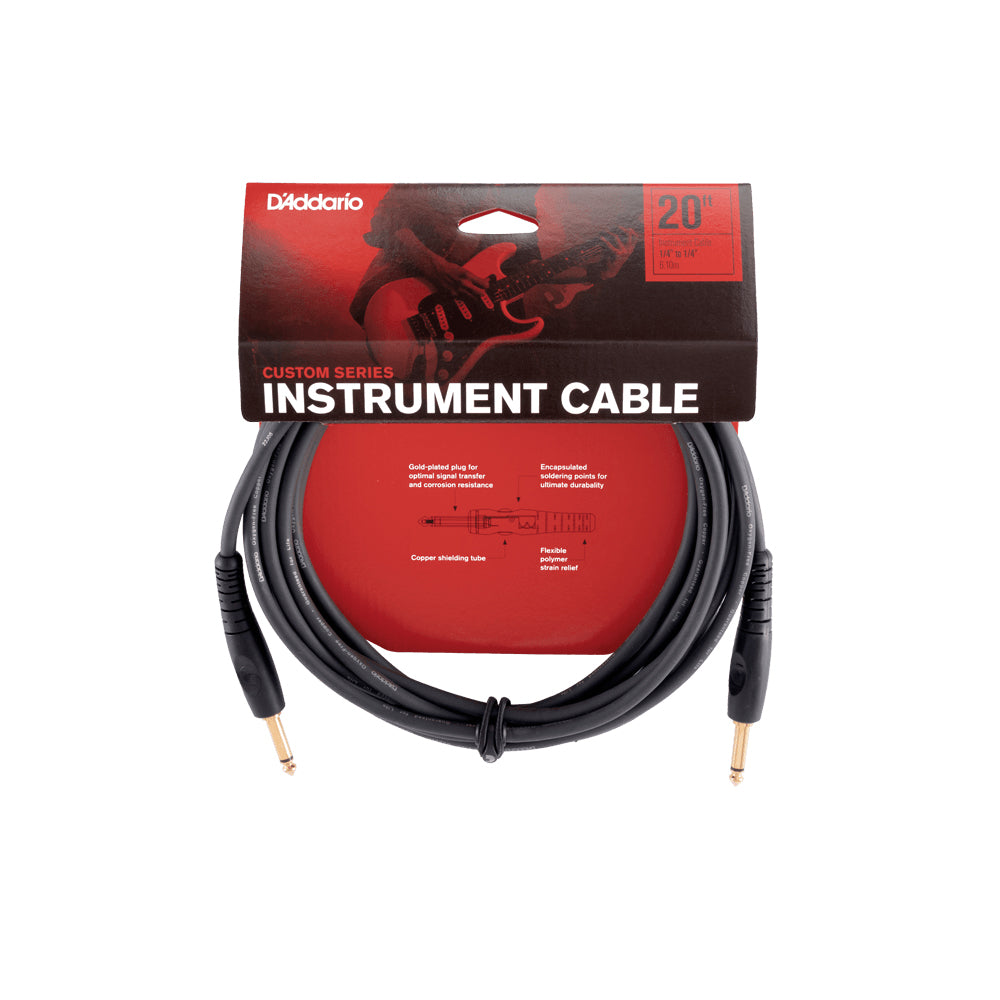 D'Addario PW-G-20 Cavo audio x chitarra basso Jack Dritto Mono 6.3 Lun