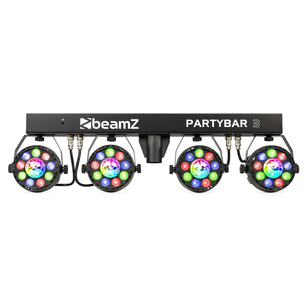 Beamz PartyBar3 Barra d'illuminazione 4PAR 9x1W RGB MagicBall DMX IR + treppiedi