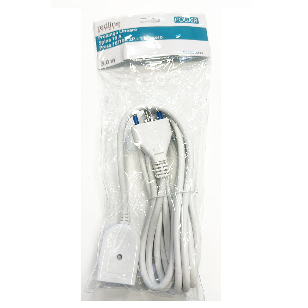 Redline RDL5925 Prolunga elettrica Spina 16A Presa 16/10A 2P+T Bipass