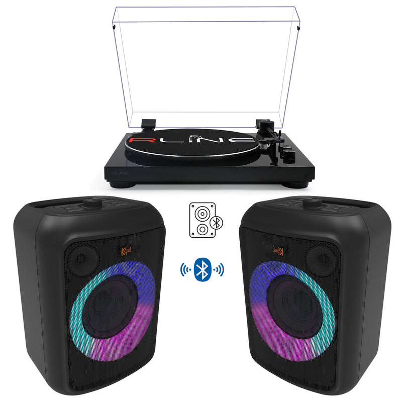 Redline RLTN11GB Giradischi cinghia Bluetooth Nero L. + 2 Klipsch GIG XL 30w RMS