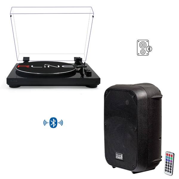 Redline RLTN11GB Giradischi cinghia Bluetooth Nero L+ IS SPX10AUB Diffusore 300w