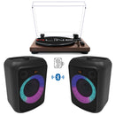 Redline RLTN11MWLN Giradischi cinghia Bluetooth Noce + 2 Klipsch GIG XL 30w RMS