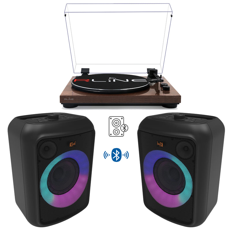 Redline RLTN11MWLN Giradischi cinghia Bluetooth Noce + 2 Klipsch GIG XL 30w RMS