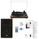 RLINE RLTN11MWLN Giradischi Bluetooth Noce + IS X212AUB Diffusore 800w picco - GlobalNet Shop