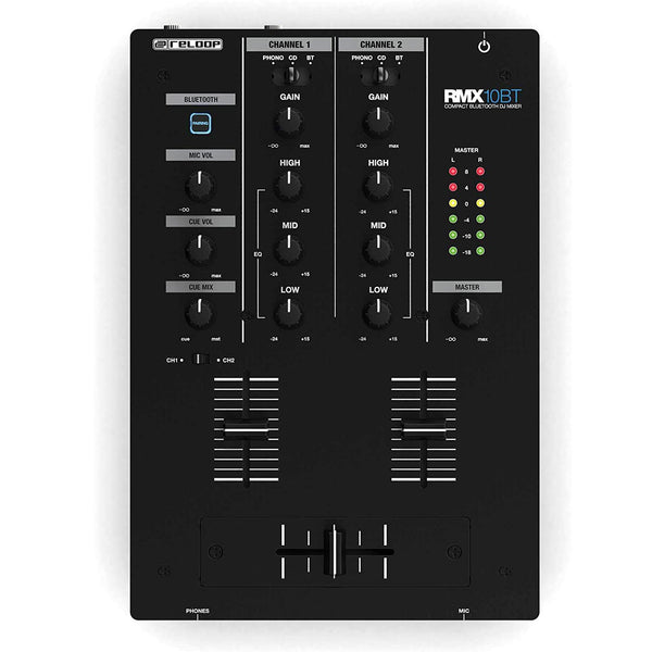 Reloop RMX10BT Mixer Dj 2C streaming musica direttamente al mixer con Bluetooth