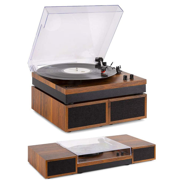 Fenton RP165 (102.154) Wood Giradischi con casse e bluetooth 100w, Legno Marrone