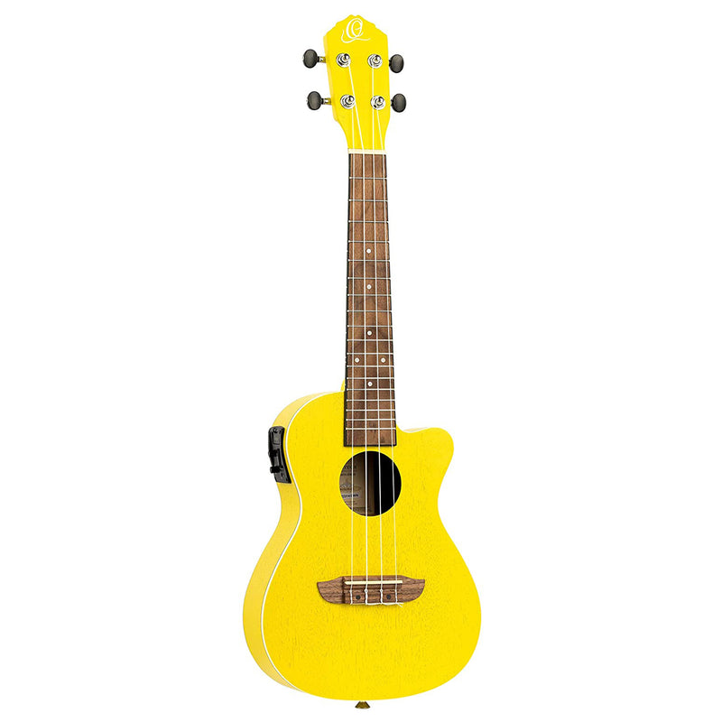 Ortega RUSUN-CE Ukulele elettrificato cutaway da concerto serie EARTH Sun Yellow
