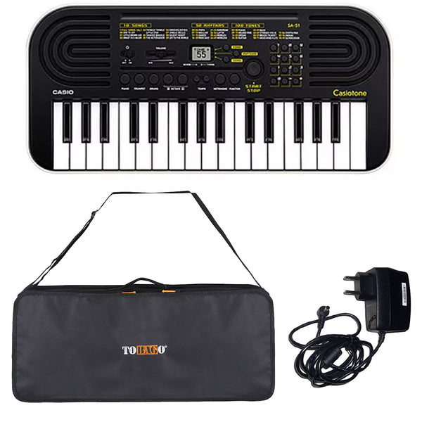 Casio SA-51 Mini Tastiera 32 tasti + Tobago HTO KBL04 Borsa + Casio Alimentatore