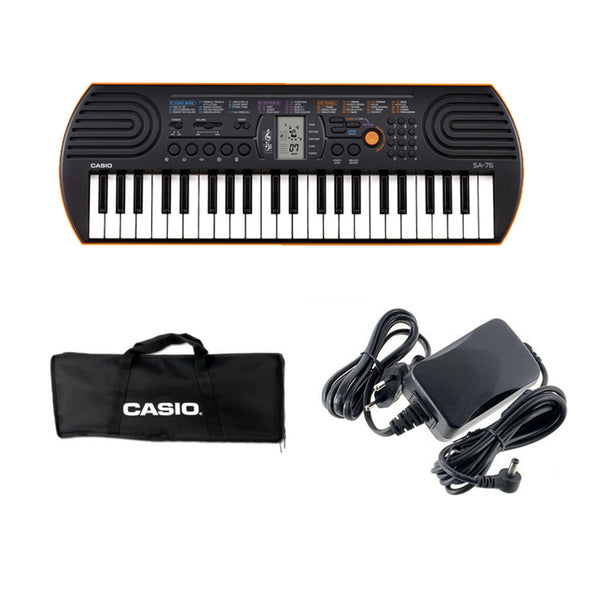 Casio SA-76 Mini Tastiera polifonica a 8 Voci e 44 tasti + Borsa + Alimentatore