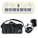 Casio SA-80 Mini Tastiera a 44 tasti, Bianco/Giallo Lim. + Dam BMT Bag +Aliment.