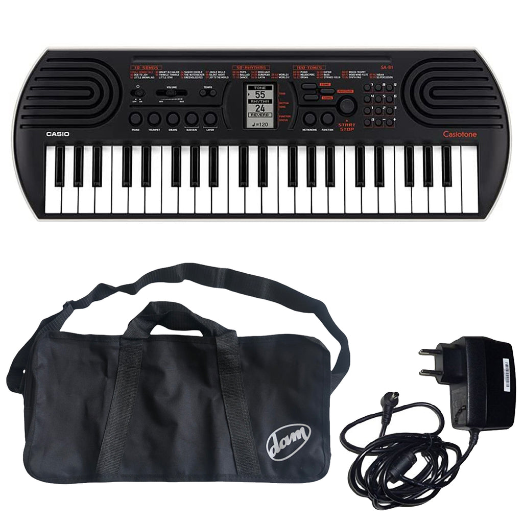 Casio SA-81 Mini Tastiera a 44 tasti, Nera/Grigio Chiaro + DAM BMT Bag