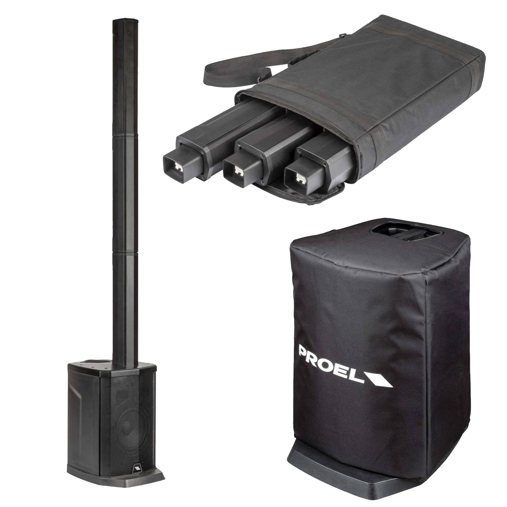 Proel SESSION1 Sistema a colonna 400W MP3 USB SD BLUETOOTH STEREO Nero