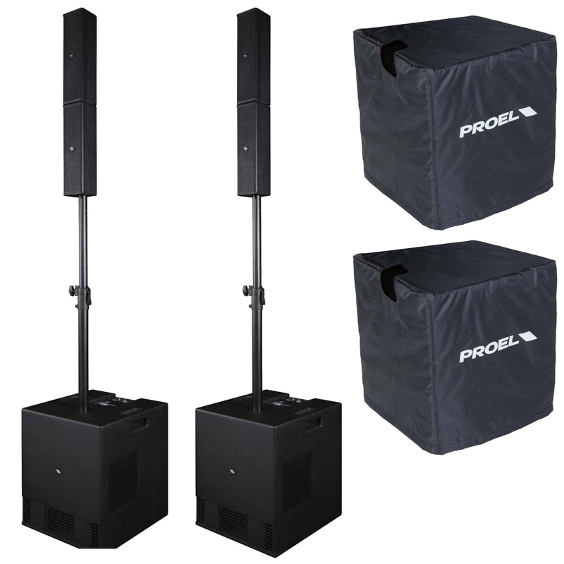 Proel SESSION4 Coppia Sistema Pro colon.1200W p. MP3 USB SD BT St. +COPPIA COVER
